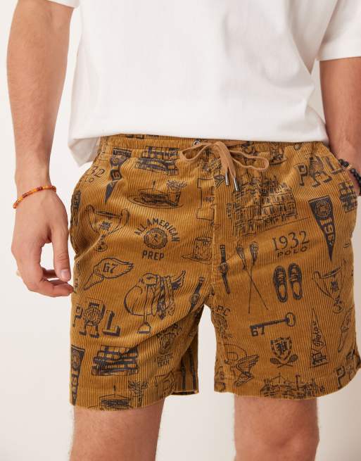 Polo Ralph Lauren - Prepsters - Beige shorts med dagbogsprint i fløjl, 5 af 5