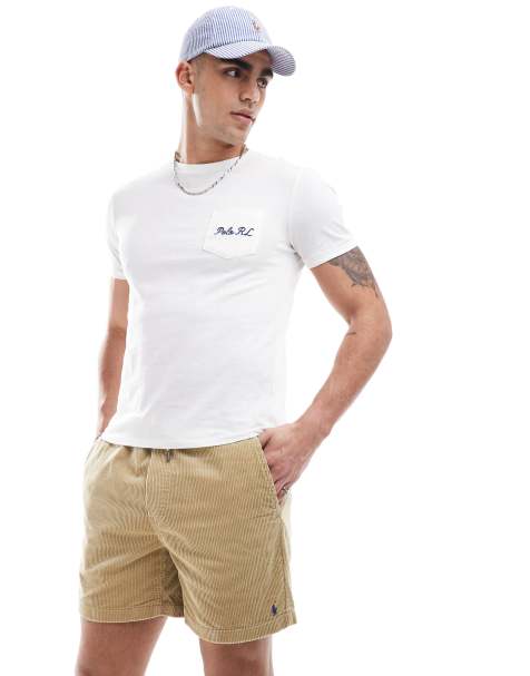 Polo Ralph Lauren – Prepsters – Cord-Shorts in Beige mit Markenlogo - view 1