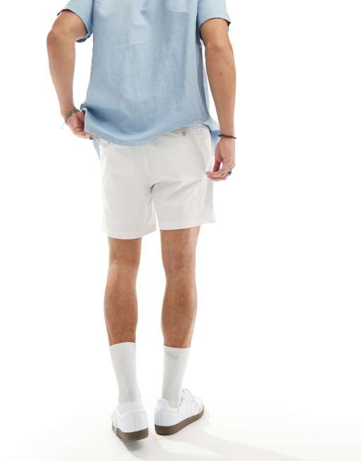 Polo Ralph Lauren Prepsters icon logo twill shorts in white, 3 of 5