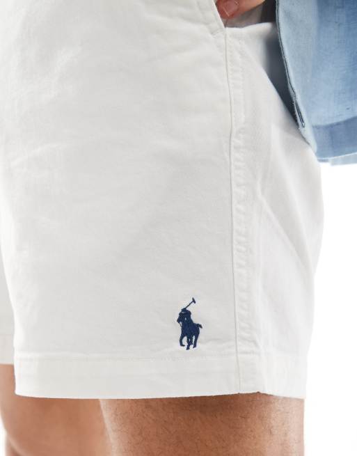Polo Ralph Lauren Prepsters icon logo twill shorts in white, 4 of 5