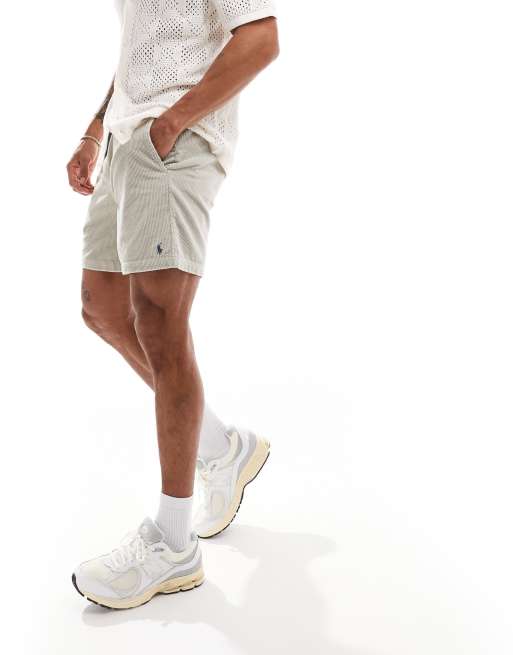 Polo Ralph Lauren - Prepsters Icon - Pantaloncini in velluto a coste color pietra con logo