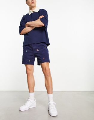 Polo Ralph Lauren Prepsters kayak embroidery twill shorts in navy