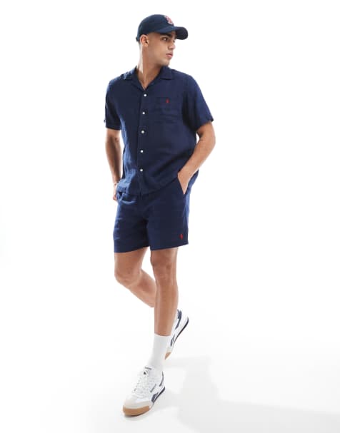 Polo Ralph Lauren - Prepsters - Short d'ensemble en lin à logo emblématique - Bleu marine - view 1