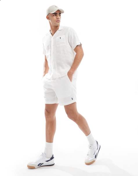 Polo Ralph Lauren – Prepsters – Shorts aus Leinen in Weiß mit Markenlogo, Kombiteil - view 1