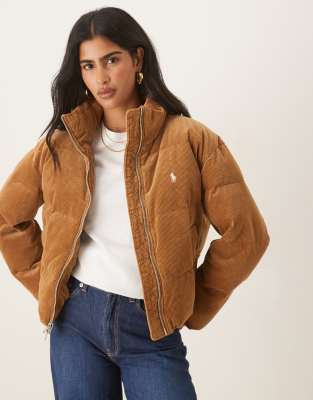 Polo Ralph Lauren - Pufferjacke in Hellbraun mit Markenlogo-Brown