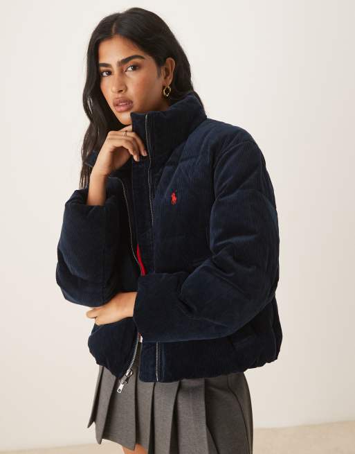 Polo Ralph Lauren – Pufferjacke in Marineblau mit Markenlogo