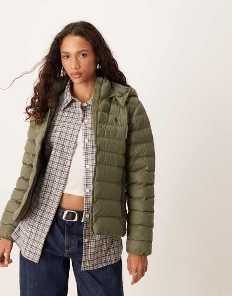 Polo Ralph Lauren – Pufferjacke in Olivgrün mit Kapuze - view 1