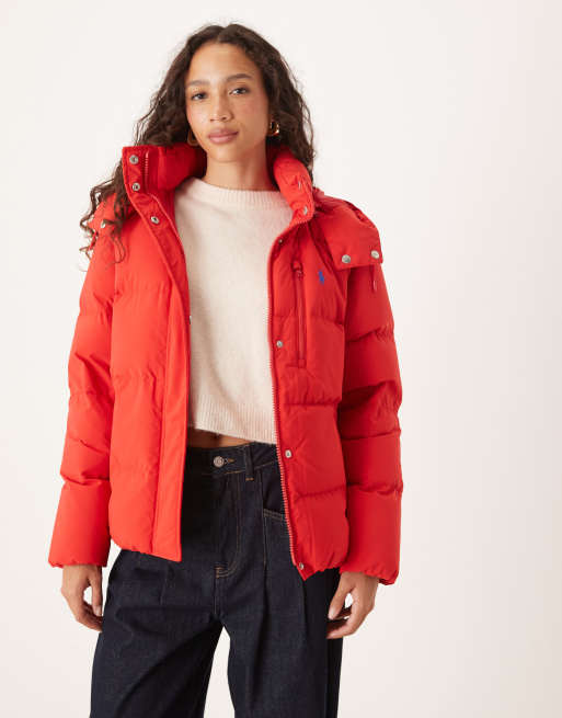 Polo Ralph Lauren – Pufferjacke in Rot mit Markenlogo, 2 von 4