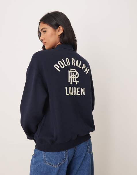 Polo Ralph Lauren - Pull à col avec logo au dos - Bleu marine - view 1