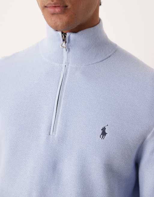 Polo Ralph Lauren - Pull à logo emblématique avec col zippé - Bleu, 4 de 5