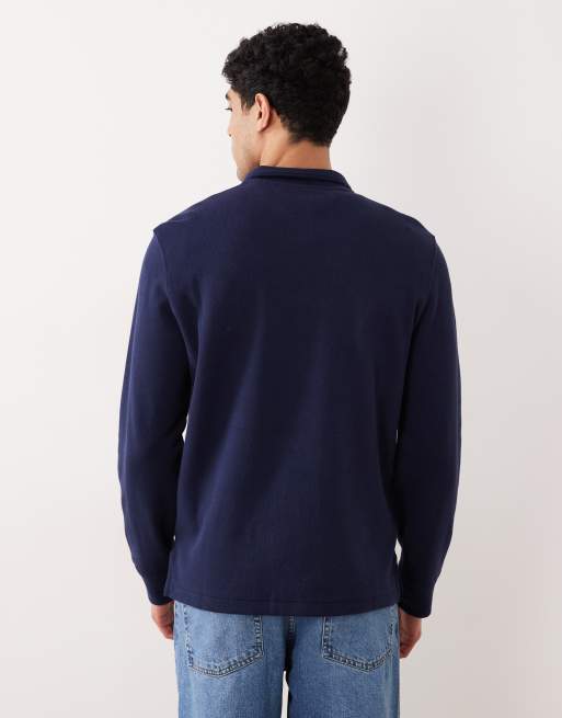 Polo Ralph Lauren - Pull à logo emblématique et demi-fermeture éclair - Bleu marine, 4 de 5