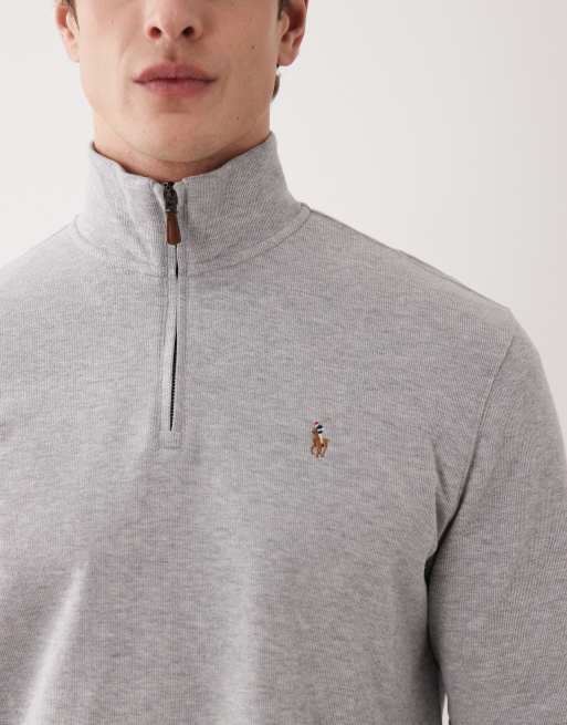 Polo Ralph Lauren - Pull à logo emblématique et demi-fermeture éclair - Gris, 5 de 5