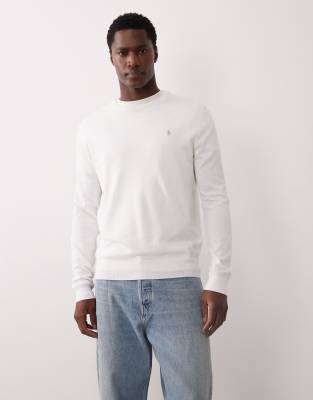 Polo Ralph Lauren - Pull ajusté en fine maille de coton à logo emblématique - Blanc
