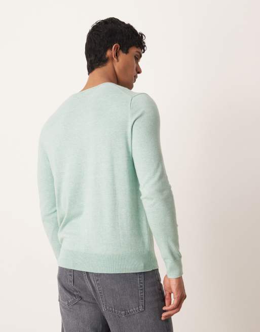 Polo Ralph Lauren - Pull ajusté en fine maille de coton à logo emblématique - Vert clair, 5 de 5