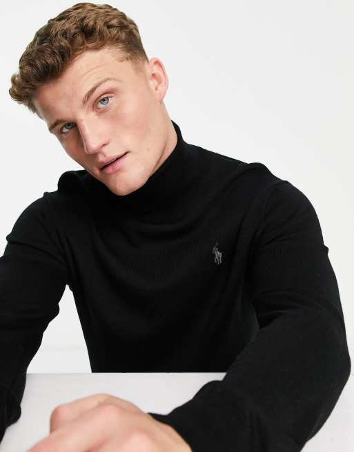 Pull col roulé online noir homme ralph lauren