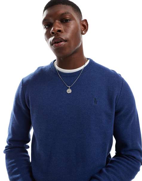 Polo Ralph Lauren - Pull en coton avec logo emblématique - Bleu marine chiné - view 1