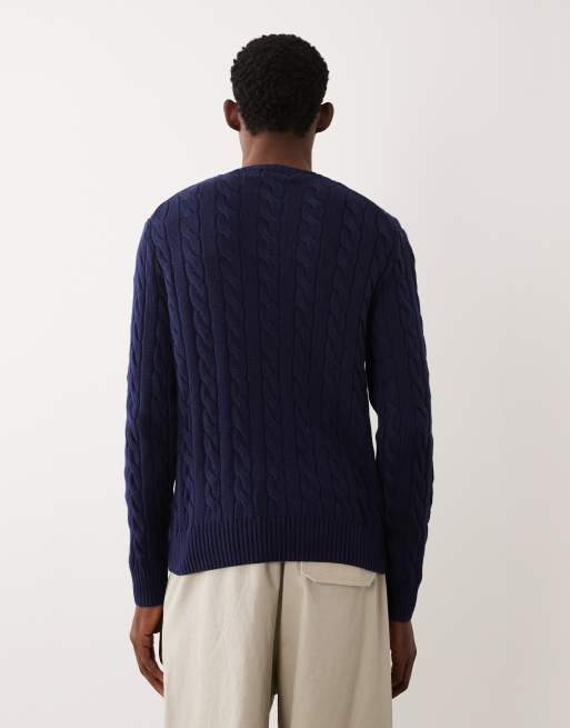 Polo Ralph Lauren - Pull en coton torsadé avec logo emblématique - Bleu marine, 3 de 5