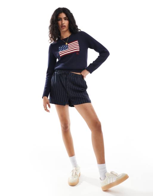 Polo Ralph Lauren - Pull en maille à logo drapeau - Bleu marine, 5 de 5