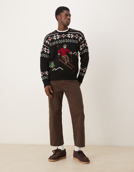 Polo Ralph Lauren - Pull en maille de laine à motif skieur - Noir, 2 de 5
