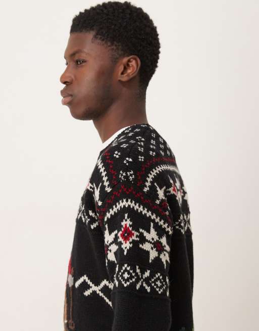 Polo Ralph Lauren - Pull en maille de laine à motif skieur - Noir, 4 de 5