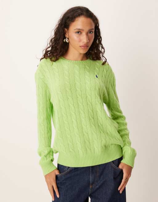 Polo Ralph Lauren - Pull en maille torsadée à logo emblématique - Vert, 3 de 4