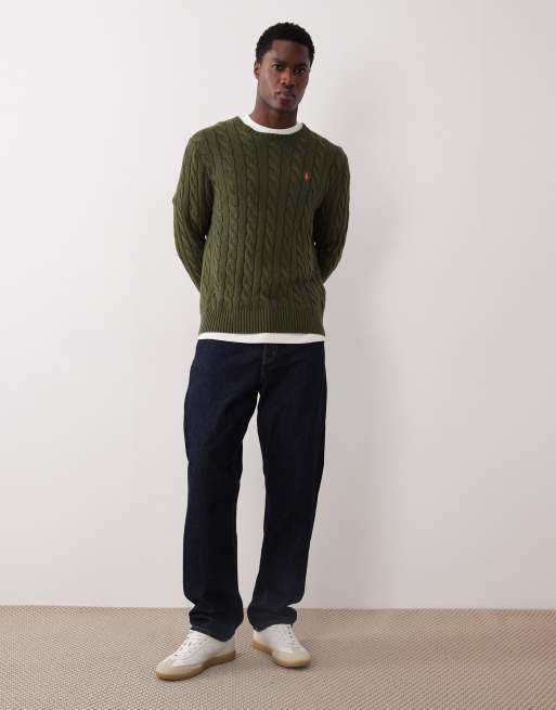 Polo Ralph Lauren - Pull en maille torsadée à logo emblématique - Vert, 2 de 5