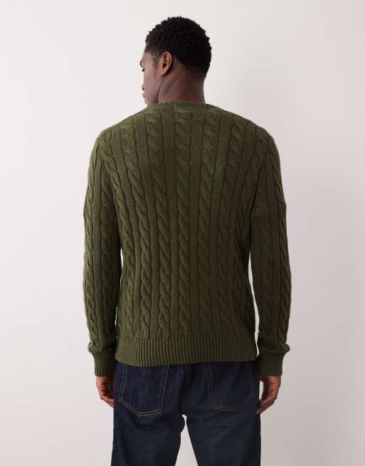 Polo Ralph Lauren - Pull en maille torsadée à logo emblématique - Vert, 3 de 5