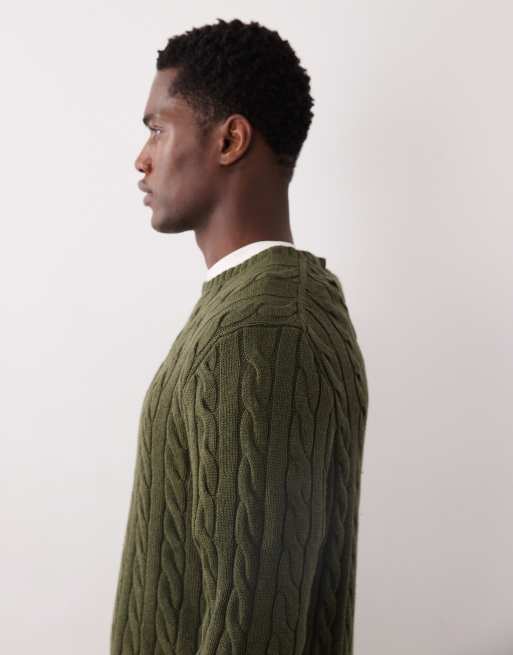 Polo Ralph Lauren - Pull en maille torsadée à logo emblématique - Vert, 4 de 5