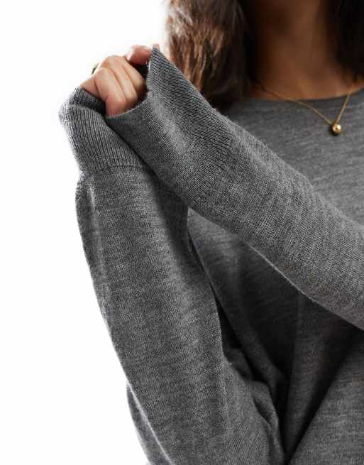 Polo Ralph Lauren - Pull ras de cou en maille - Gris chiné, 2 de 4