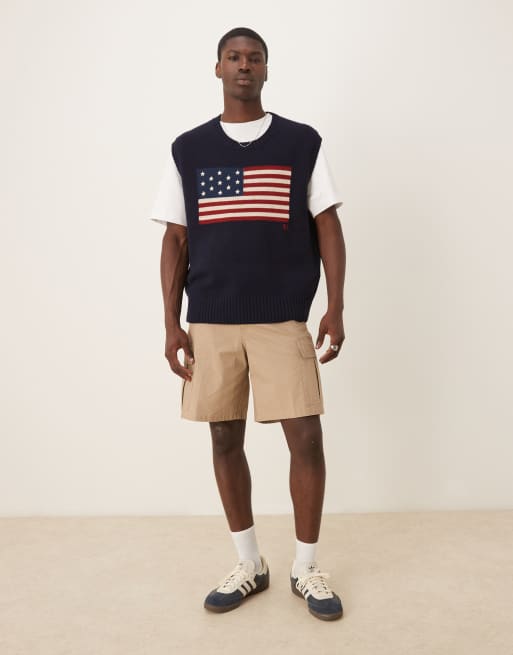 Polo Ralph Lauren - Pull sans manches en maille de coton avec grand drapeau - Bleu marine, 2 de 4