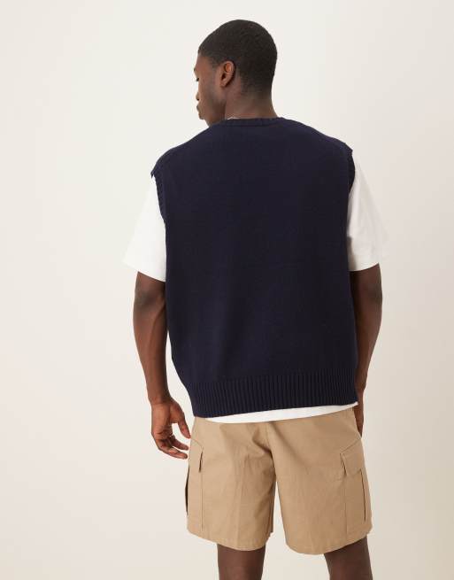 Polo Ralph Lauren - Pull sans manches en maille de coton avec grand drapeau - Bleu marine, 3 de 4