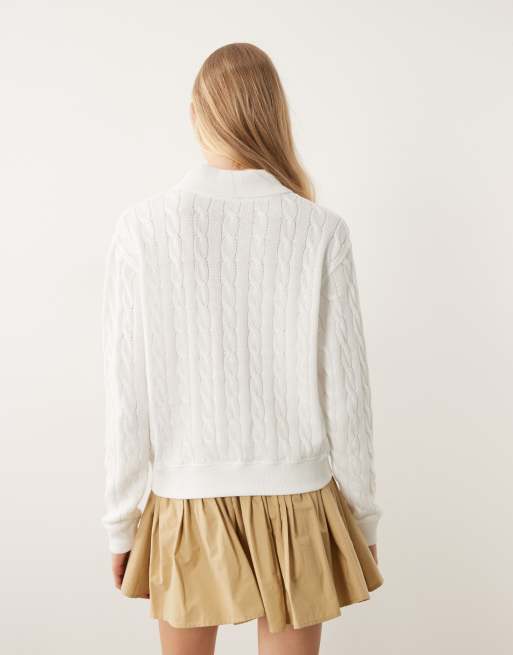 Polo Ralph Lauren – Pullover in Weiß mit Strickkragen, 4 von 4