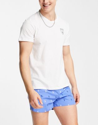 Polo Ralph Lauren pyjama set with t-shirt and all over pony logo woven shorts
