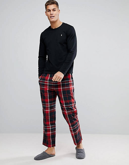 pijnlijk Horzel Uitstekend Polo Ralph Lauren - Pyjamaset met zwarte geruite broek LS - Top cadeauset |  ASOS
