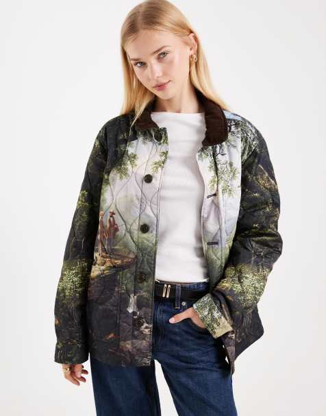 Polo Ralph Lauren quilted all over print shirt jacket in multi