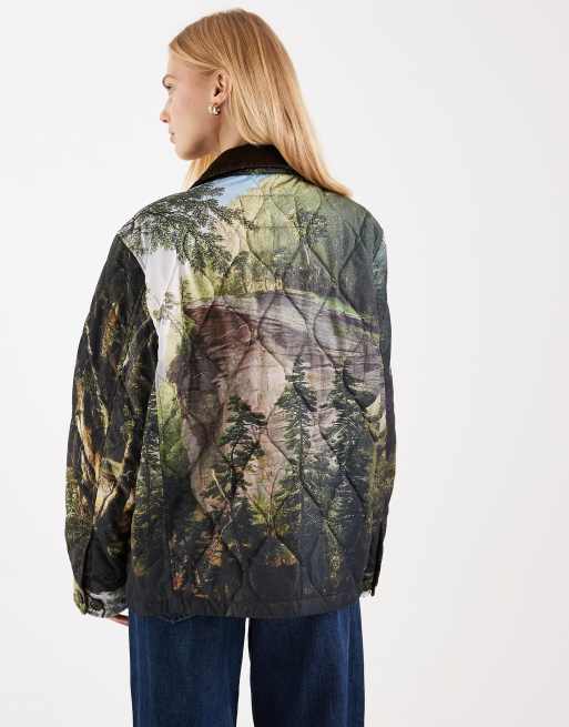 Polo Ralph Lauren quilted all over print shirt jacket in multi, 4 of 4