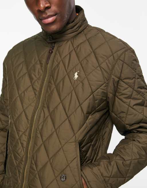 Polo Ralph Lauren quilted harrington jacket in dark brown | ASOS