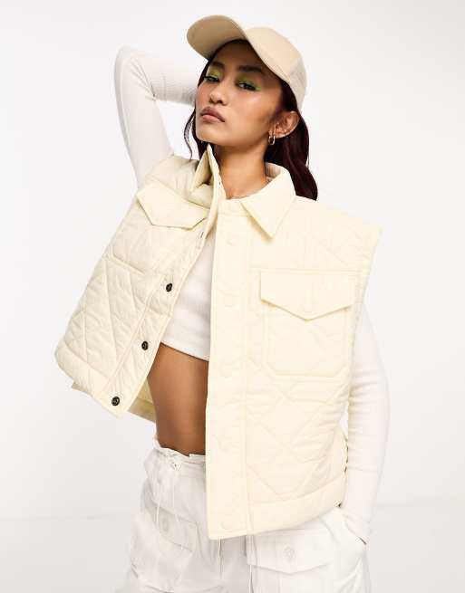 Cream hot sale puffer vest