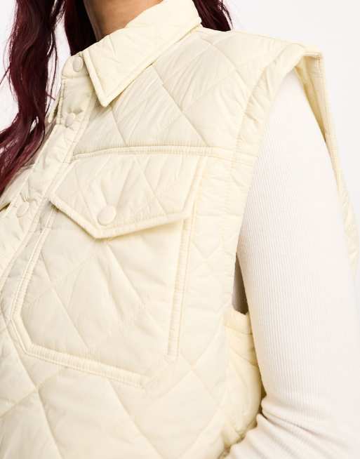 Polo Ralph Lauren quilted puffer vest in cream