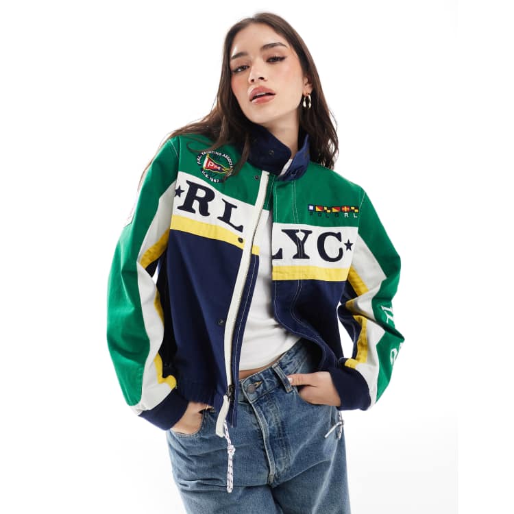 Polo Ralph Lauren – Racing – Jacke in Blau und Grün ASOS