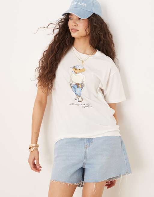 Polo Ralph Lauren - Råhvid T-shirt med bjørneprint, 3 af 4
