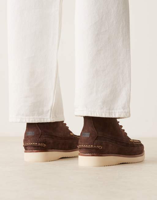 Polo Ralph Lauren Ranger suede work boots in dark brown, 2 of 4
