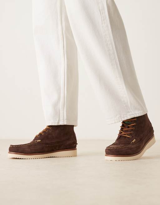 Polo Ralph Lauren Ranger suede work boots in dark brown, 4 of 4