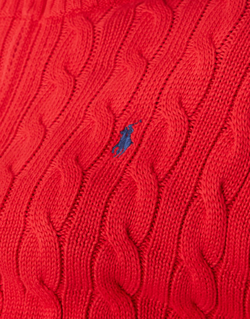 Polo Ralph Lauren - Rød strikket trøje med halv lynlås, 2 af 4
