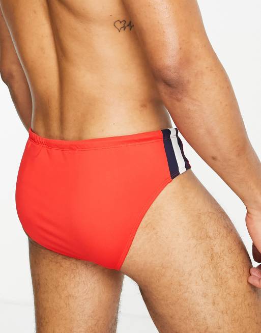 Polo Ralph Lauren - Røde badebriefs med sidestribe og ikonlogo, 3 af 4
