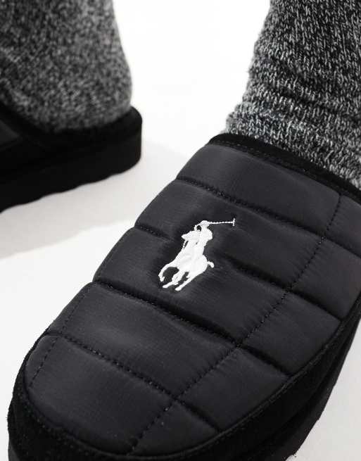 Polo Ralph Lauren Reade chunky slipper with icon logo in black