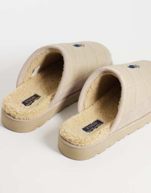 Polo Ralph Lauren Reade mules avec logo iconique en beige, 2 de 5