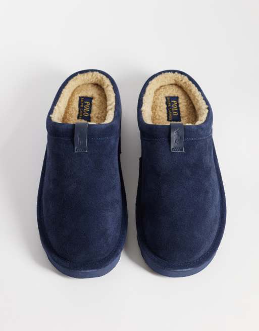 Polo Ralph Lauren Reade ruskindsclog-slipper i navy, 2 af 4