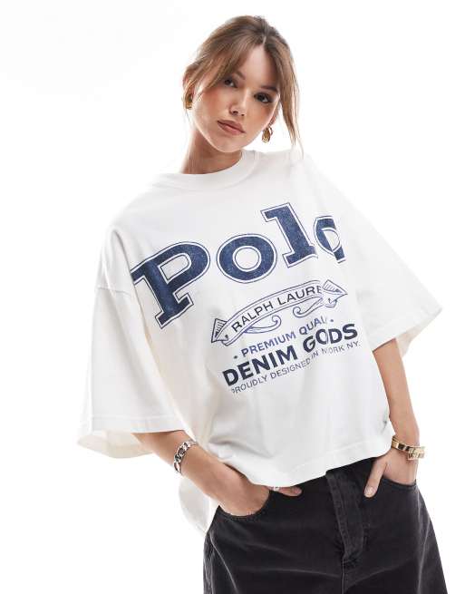 Polo Ralph Lauren - Recht T-shirt met print in wit