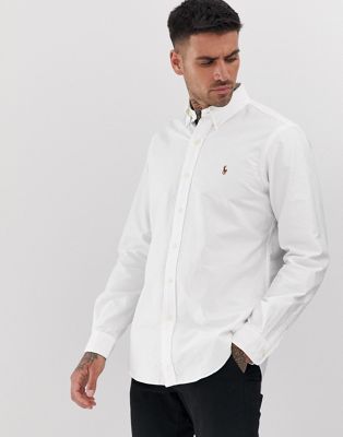 ralph lauren white button up shirt